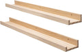 AZSKY Picture Ledge Long Floating Wall Shelf 48 Inch Photo Ledge Display Floating Shelves Wall Mounted Shelves Home Decor Nursery Bookshelf Natural Wood Set of 2