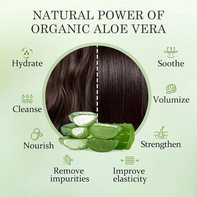 Aloderma Aloe Volumizing Shampoo for Fine, Brittle, & Thinning Hair - Featuring Freshly Harvested Organic Aloe Vera Infused with Arginine & Panthenol - Alcohol, Parabens, Mineral Oil Free - 16oz
