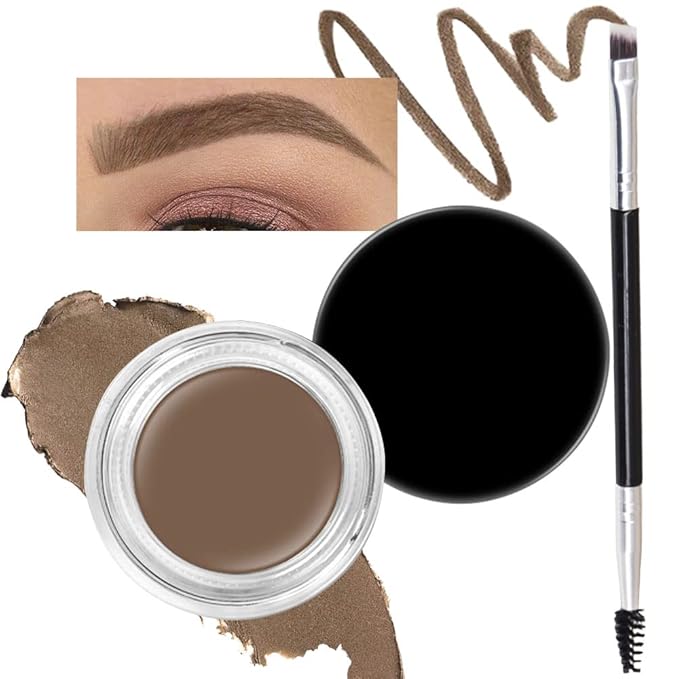 evpct Taupe Eyebrow Powder Pomade Gel Shaper Makeup Kit with Dual-ended Brush, Eyebrow Stencil Kit for Women Shaping, Eye Brow Pomade Stencil Shaper Tinting kits for Women, Long Lasting Waterproof