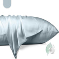 100% Mulberry Silk Pillowcase 2 Pack,Queen Size Silk Pillow Cases for Hair and Skin,Silky Smooth Bed Pillow Cover with Hidden Zipper,Natural Silk Pillow Case Set of 2 (Ash Blue, Queen 20X30)