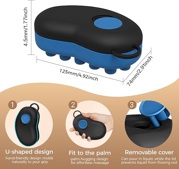 Ice Compress Scalp Massager Hair Growth Massage Comb - Upgraded Raised Dot Ice Tray Design for Tension Headache Relief and Scalp Care (Black)