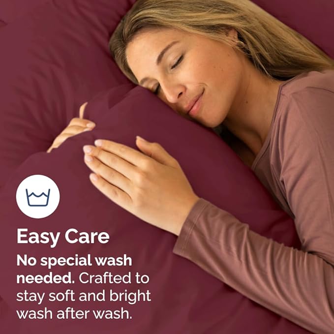King Pillow Cases Set of 6 - Ultra Soft Hotel Quality Pillowcase Covers - Comfy & Wrinkle Free - Shrink, Stain & Fade Resistant - Easy-Care, Machine Washable Pillow Protectors - 6 Piece Set - Burgundy