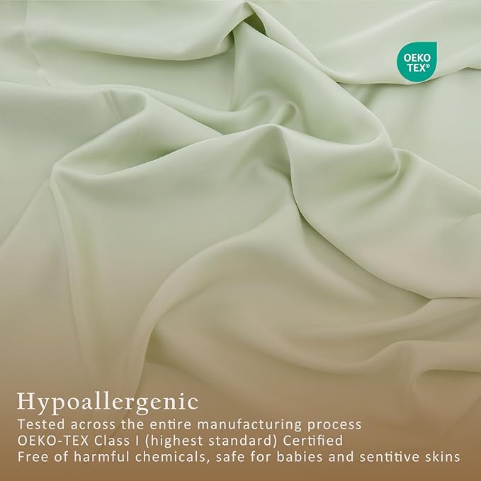 TOSMO Luxury Pillow Case Set of 2 - Cooling Viscose Derived from Bamboo, Oeko-TEX, Breathabl Silky Soft Pillow Cases with Envelope Closure (King / 20x40, Light Green)
