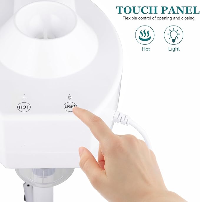 Winado Professional Facial Steamer with Touch Screen, Esthetician Steamer Humidifier Face Spa Mist Steam for Home Beauty Salon, Personal Skin Care Deep Cleaning, White