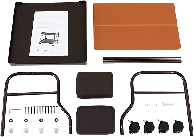 Beauty Salon Nail or Foot Bath Spa, 2Tier Portable Esthetician Trolley Cart Pedicure Manicure Funiture Massage Table Salon Supplies with 4 Wheels for Foot Rest, Hair Salons, Home (Coffee)