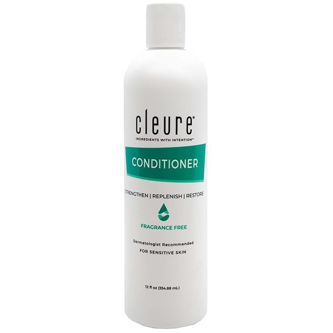 Cleure Hydrating Fragrance Free Conditioner - Hypoallergenic, SLS Free & Paraben Free - Unscented (12 Fl Oz, Pack of 1)