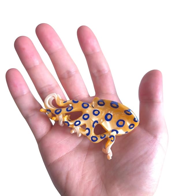 Cute Small Blue-Ringed Octopus Hair Clips,Novelty Acetate Ocean Octopus Claw Clip