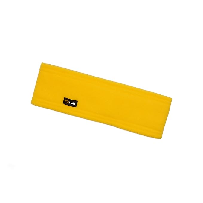 Lupa Handmade Unisex Triple-Layer Micro Fleece Headband - Headband Ear Warmer - Ear Warmers for Women & Men - Ears Cover (Yellow)