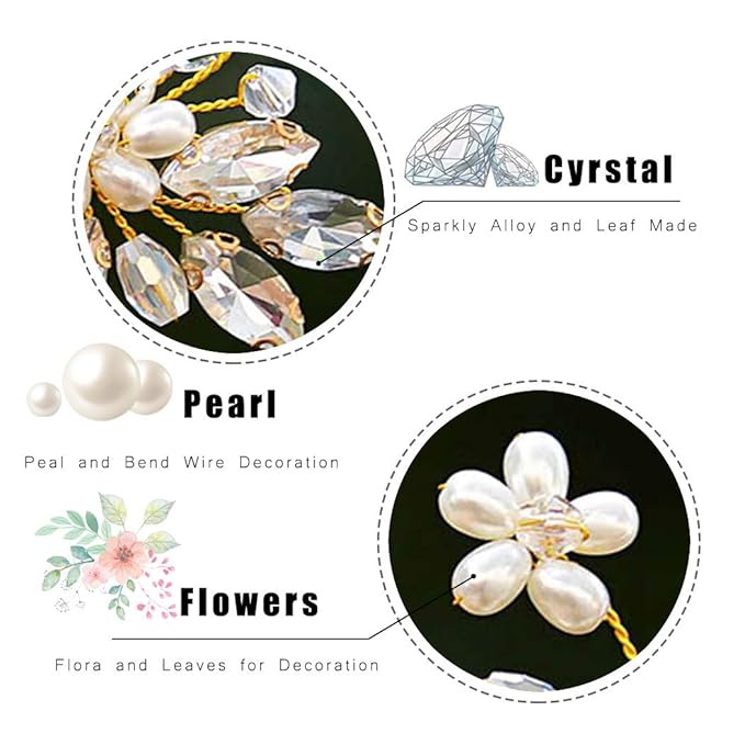 JAKAWIN Pearl Bride Wedding Hair Pins Bridal Hair Piece Accessories Decorative Hair Clips for Women HP065 (Gold)