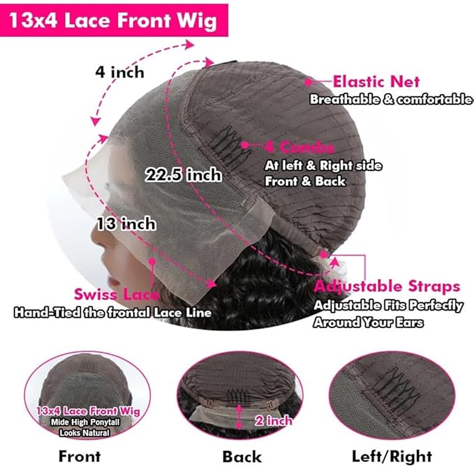 Ombre Brown Lace Front Wigs Human Hair Pre Plucked Curly Wave Brazilian Virgin Hair 13X4 HD Transparent Lace Frontal Wigs with Baby Hair 180% Density 26 Inch