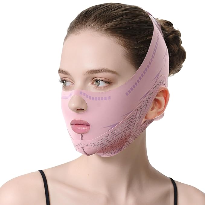V Line Lifting Mask Chin Strap for Sleeping, V Line Mask, Face Lift Prevent Sagging,Double Chin Reducer,Jawline Shaper,All-Around Coverage, Wrapping and Shaping More Comprehensively.