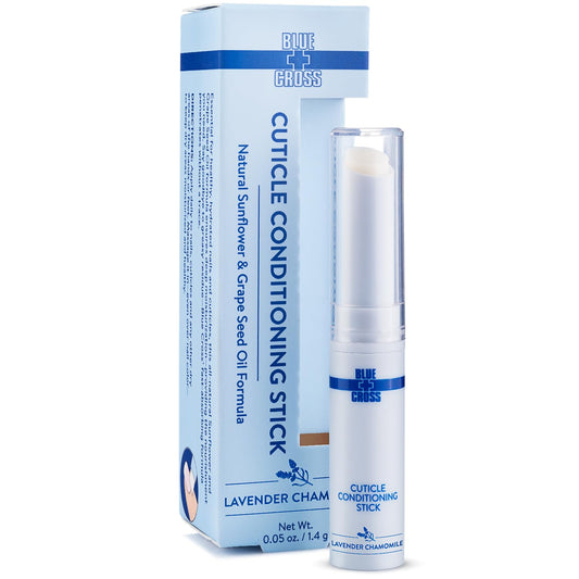 Blue Cross Cuticle Balm Conditioning Stick, Scented Cuticle Softener Oil Balm, Nourishing Sunflower & Grape Seed Oil, Professional Nail Care Supports Dry + Damaged Cuticles, 0.05oz, Lavender Chamomile