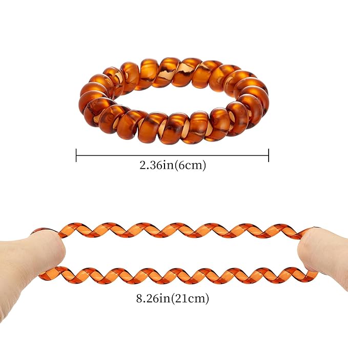 Coil Hair Ties for Thick Ponytail Holder Women No Crease Hair Ties Phone Cord Hairties with Plastic Spiral(Colourful Style 1)