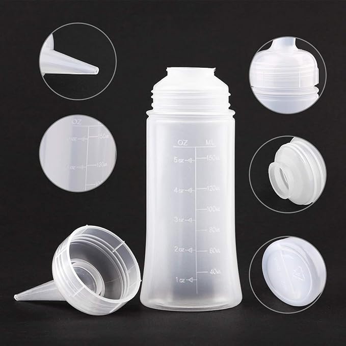 Driwe Applicator Bottles for Hair - 5oz Squeeze Bottle with Angle Tip - Pack of 2