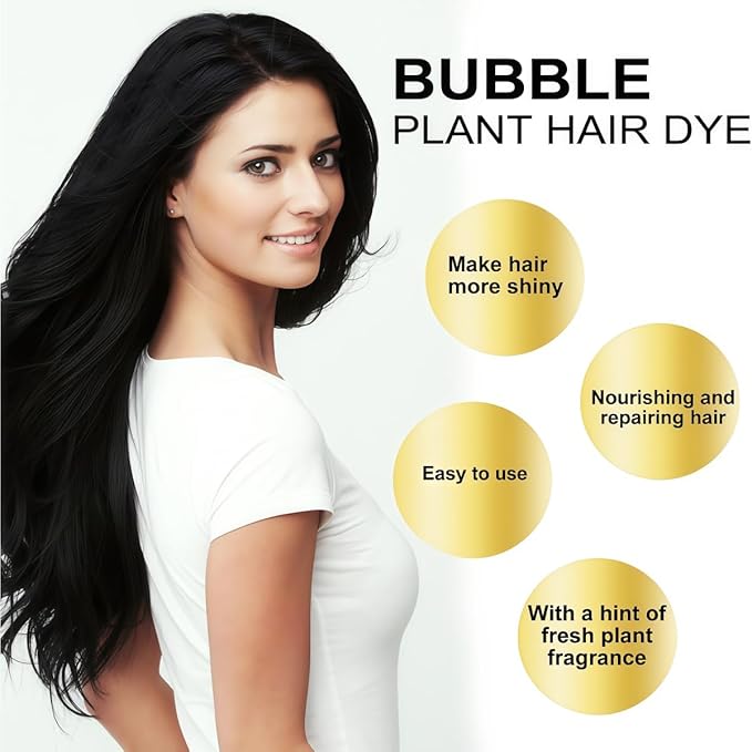 200 ML Beirou Bubble Hair Dye, Natural New Botanical Bubble Hair Dye Hair Dye Shampoo for Women Men. (Chestnut Brown)
