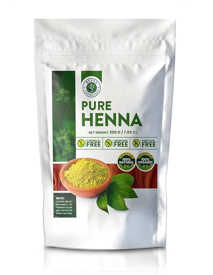 Natural Henna Hair Color Dye, 100% Pure Henna Powder for Hair Growth Organic (200g/7.05 ounce, Brown Red)