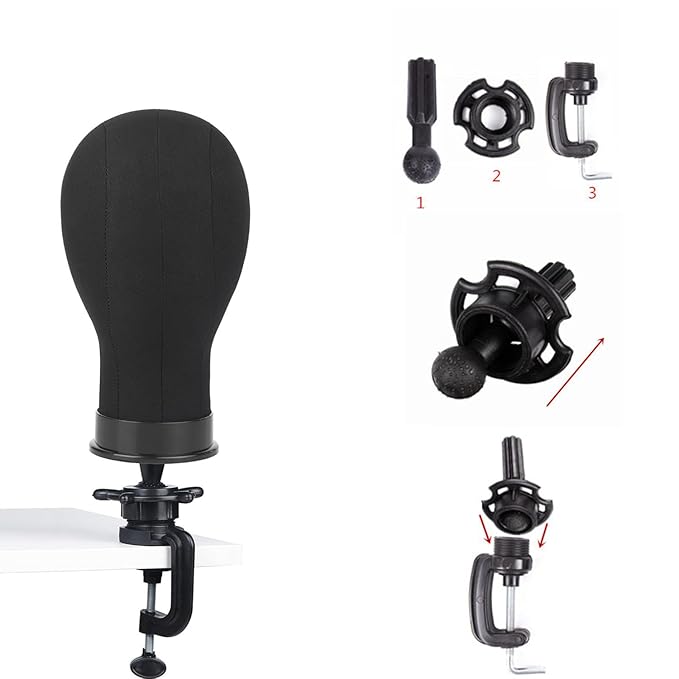 Wig Head 23Inch Canvas Block Head Wig Stand with Mannequin Head for Making Wigs Display Styling