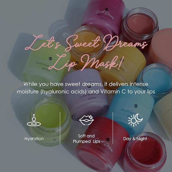 Sweet Dreams Lip Mask-Nourishing, Plumping and Hydrating Lip Balm | Vegan Lip Sleeping Mask | Hyaluronic Acids + Vitamin C + Shea Butter + Antioxidants l Italian Soda - 0.7 oz