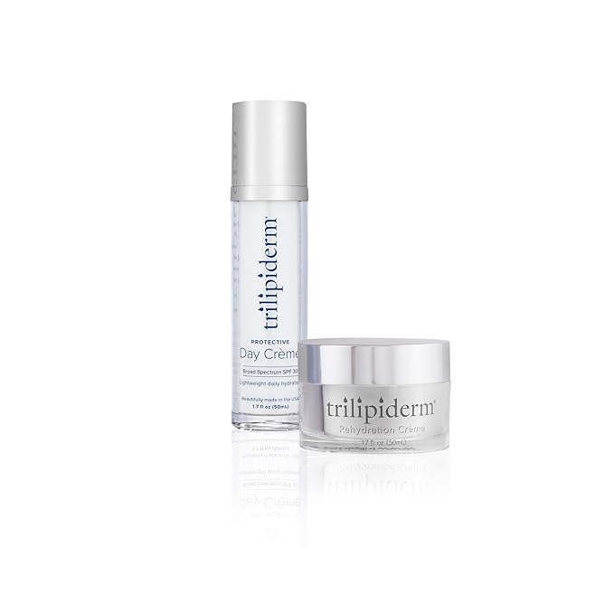Trilipiderm Sightseer Bundle – Protective Day Cream Broad Spectrum SPF 30 and Rehydration Night Crème Set – Day and Night Protection, Hydration and Renewal Travel Size