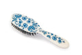 Rock & Ruddle Natural Mixed Boar Bristle Hair Brush for Women and Kids (Small/Travel Size, 17.5cm - Perfect for Wet or Dry Hair, Detangling Smoothing Blowdrying - Made in UK - Pretty Blue