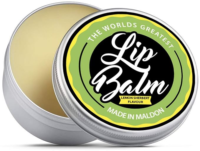 Lip Balm - Lemon Sherbet Flavoured Natural & Organic Lip Moisturizer Balm | Made with Shea Butter Beeswax Jojoba oil & Hemp Seed Oil, The Beard & the Wonderful Lip Balms for Dry & Cracked Lips | 15mL