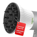 Herbishh Universal Hair Dryer Diffuser - Adjustable 3.5-8 cm, Rotary Clip for Curly & Wavy Hair, Even Heat, Reduces Frizz & Adds Volume, Heat-Resistant Air Hood for Effortless Curl Definition (White)