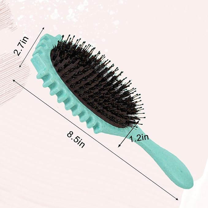 Curly Defining Brush, Curly Hair Styling Brushes Detangler Soft Bristle Hair Brush 1-Pack (Light Green)