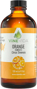 VINEVIDA Orange Sweet Essential Oil - Undiluted Orange Oil - DIY Candle Scents - Bulk Essential Oil for Soap Making - Safe for Skin (4oz)