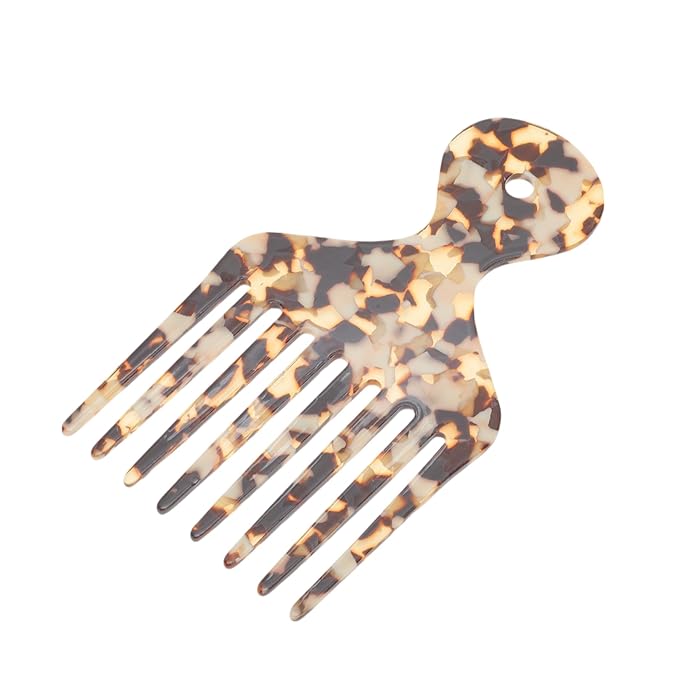 VOCOSTE Hair Picks for Curly Hair, Gentle Detangling Wide Tooth Comb, Afro Pick, Hair Pick Comb, Hangable Hair Styling Tool for Hair Care, Light Brown