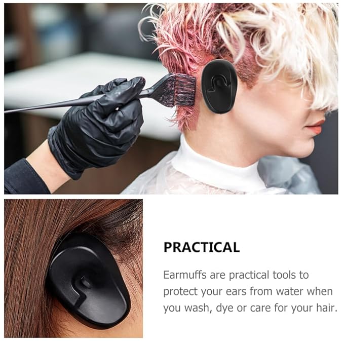 FRCOLOR 8pcs Earmuff Ear Defenders - Salon Ear Heat Protector Covers for Hairdressing & Baking Oil Hair Dryer Use