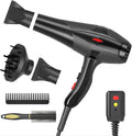 Hair Dryer Professional Ionic Salon Hair Dryer 2400W Powerful Fast-Drying Blue Light Ionic Hair Dryers with Diffuser, AC Motor Constant Temperature Quiet Ion Dryers for Women Men