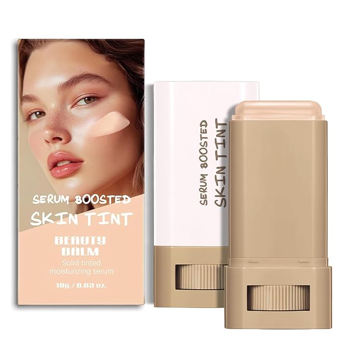 Beauty Balm Serum Boosted Skin Tint – Hydrating Tinted Moisturizer, Lightweight Solid Tinted Foundation Stick for Flawless, Sheer to Medium Coverage, Radiant & Dewy Finish, All-Day Wear (4#, 1)