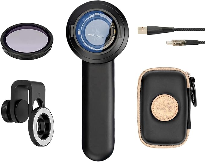 IBOOLO DE-3100 PRO Polarized No-Polarized and 365nm UV Light Dermatoscope, Handheld Portable Professional dermatoscopy