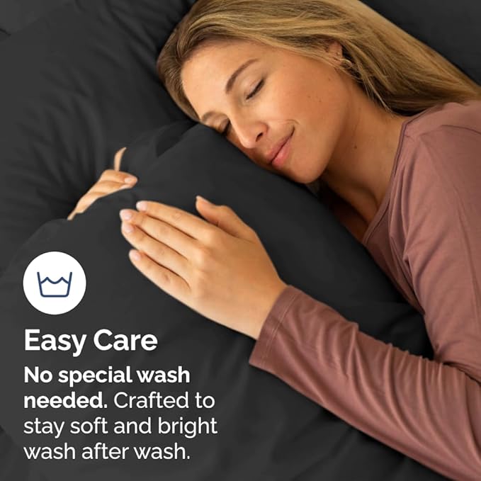 Queen Pillow Cases Set of 8 - Ultra Soft Hotel Quality Pillowcase Covers - Comfy & Wrinkle Free - Shrink, Stain and Fade Resistant - Easy-Care, Machine Washable Pillow Protectors - 8 Piece Set - Black