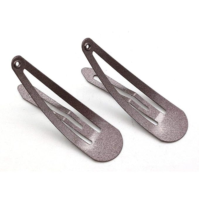 Dofash 5CM/2IN Snap hair clips Metal Basic Grips Hair Accessories Girls 12PCS (Brown)