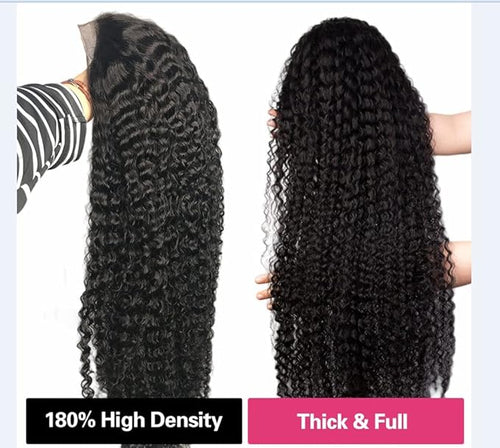 30 Inch Deep Wave Lace Front Wig Human Hair 13x4 Curly Wigs for Black Women Pre Plucked with Natural Baby Hair 180 Density Brazilian Virgin Lace Frontal Wet Wig Human Hair Natural Color