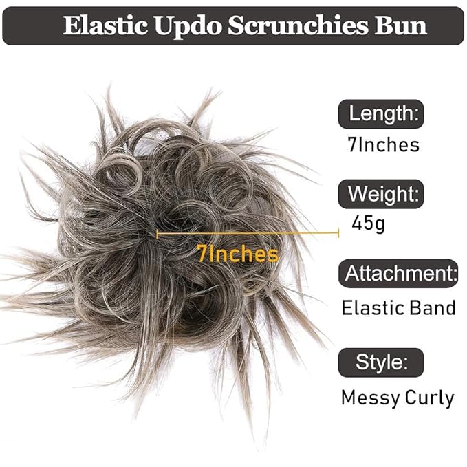 HMD Messy Bun Hair Piece Hair With Elastic Rubber Band Extensions Hairpiece Synthetic Hair Extensions Scrunchies Hairpiece for Women