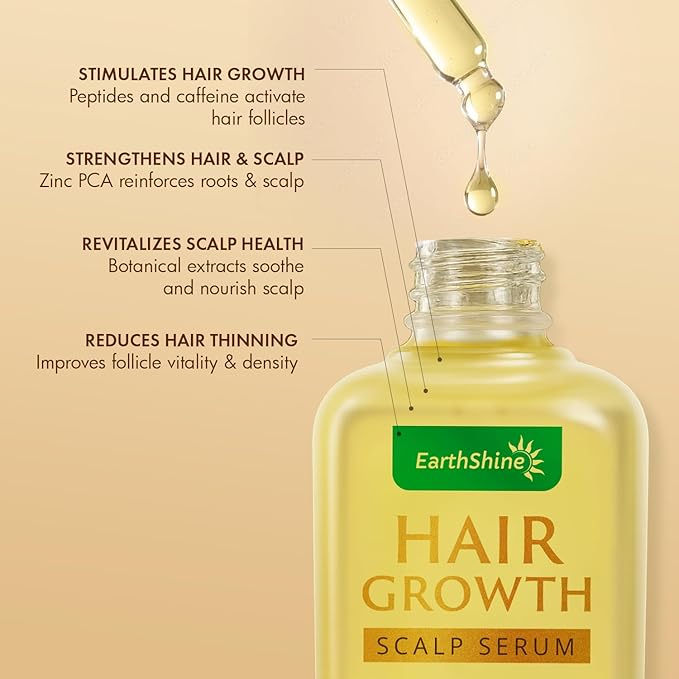 Hair Growth Serum Scalp Treatment: Scalp Serum with Rosemary, Multi-Peptide & Caffeine for Anti Hair Loss and Thinning - Thickening and Density for Women & Men