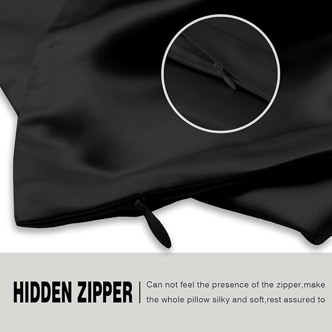 Silk Pillowcase for Hair and Skin,Soft,Breathable and Sliky 100% Standard Size Pillow Cases Set of 2,Both Sides Natural Mulberry Silk Pillowcases with Hidden Zipper(Standard Size 20"X 26",2pcs)