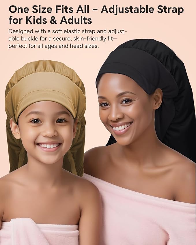 Hair Dryer Bonnet Attachment – 28.5" XL Hooded Dryer Cap for Faster Drying & Deep Conditioning, Extra-Large Space Fits Thick, Curly Hair & Styling Tools (Gold, Extra Large)