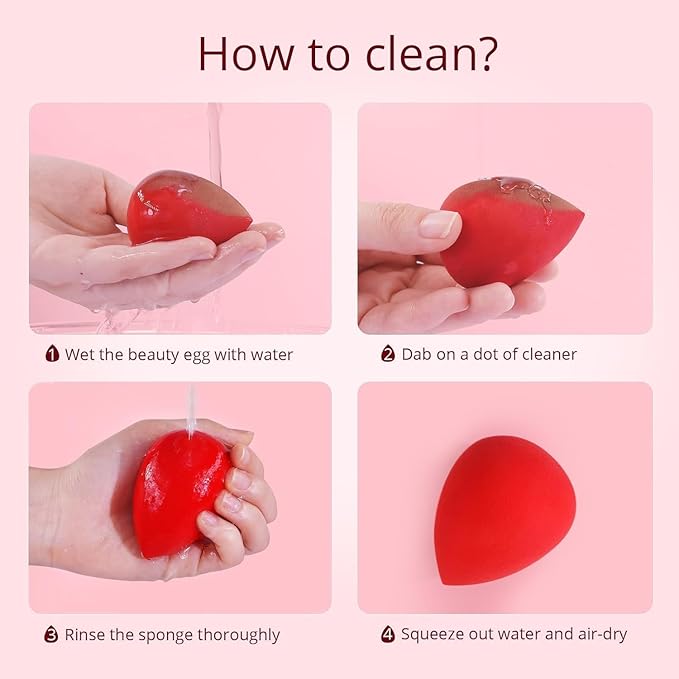 BEAKEY Makeup Sponge 5 Pcs Set, Latex-Free and Soft Boun Boun Beauty Sponge for Blending, Makeup Sponges for Foundation, Liquid, Cream and Powder. Blender for Enhanced Make Up Application