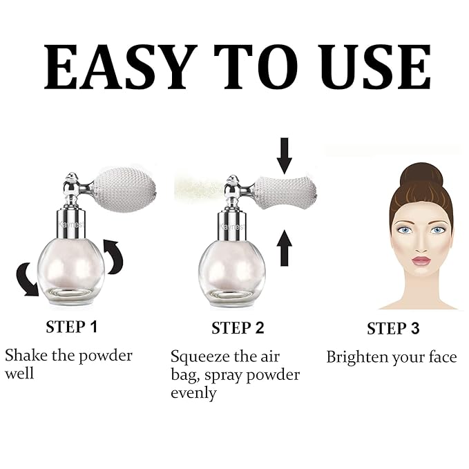 Highlighter Powder Spray, Longwear Glitter Spray for Body, Face, Hair, Shimmer Powder High Gloss Loose Powder Makeup Mist for Festive Party, Stage Shows, Nightclubs, Bar(3#Nude Pink)