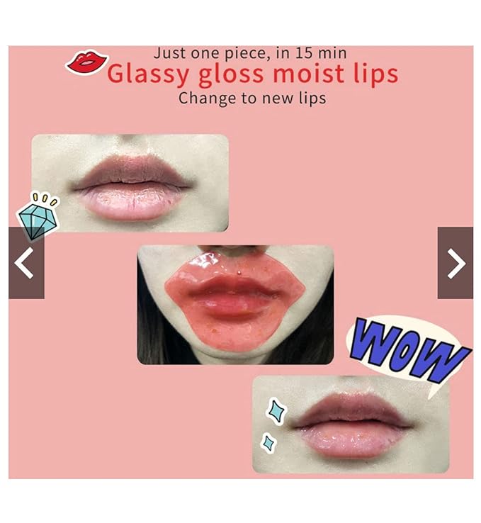 PS.PRETTYSKIN Rose Lip Masks for Dry Lips Care, Hydrogel Formula, moisture,nutrition, elasticity and vitality of lips,Rosa Centifolia Flower Extract,castor seed oil Extract,Lip care, Pack of 20