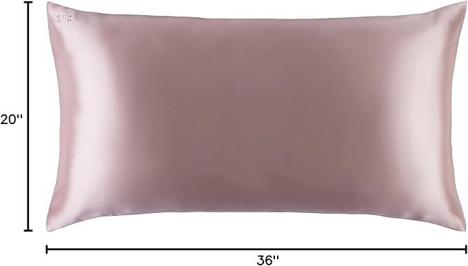 slip King Pure Silk Pillow Case - 100% Pure 22 Momme Mulberry Silk- King Size Standard Pillow Case - Anti-BedHead, Anti-Sleep Crease, Pink (20" x 36")