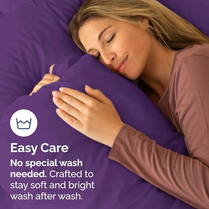 Queen Pillow Cases Set of 8 - Ultra Soft Hotel Quality Pillowcase Covers - Comfy & Wrinkle Free - Shrink, Stain & Fade Resistant - Easy-Care, Machine Washable Pillow Protectors - 8 Piece Set - Purple