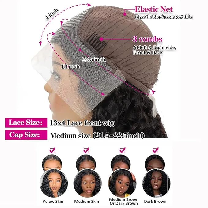 30 Inch Lace Front Wigs 180% Density Curly Wigs for Black Women 13x4 HD Transparent Lace Frontal Wigs Wet and Wavy Lace Front Wigs Pre Plucked with Natural Baby Hair