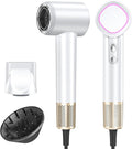 Hair Dryer, 160000 RPM High-Speed Brushless Motor with 500 Million Negative Ions, Professional Ionic Blow Dryer with Magnetic Diffuser & Nozzle,Lightweight for Home Travel Salon(White)