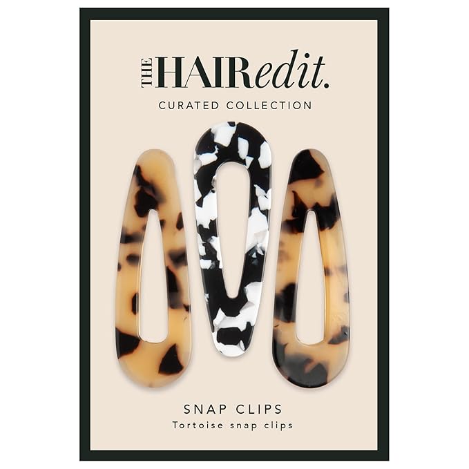 The Hair Edit Snap Triangle Tortoise Barrettes