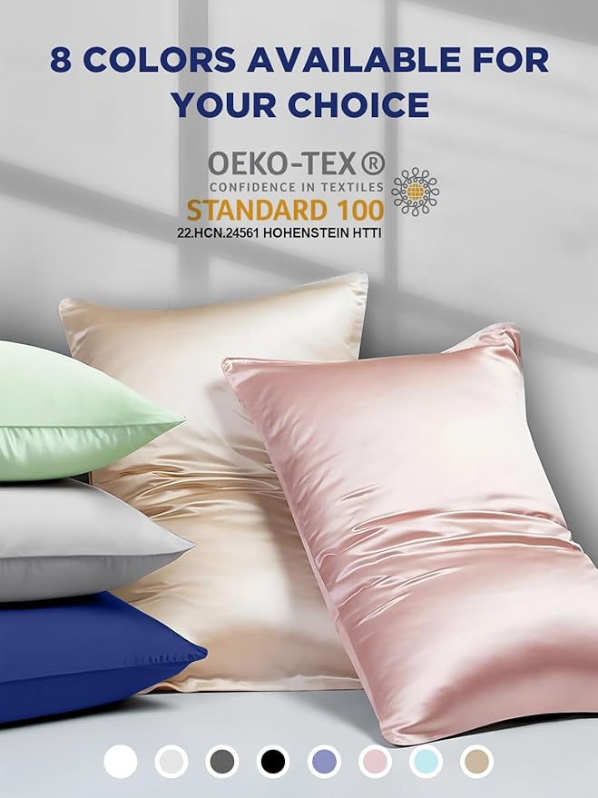 Mulberry Silk Pillowcase for Hair and Skin, SGMSILK 22 Momme Natural Silk Pillow Cases with Zipper, 6A Soft and Smooth Single Sided Pure Silk Pillow Cover (Royal Blue, King 20"x36")