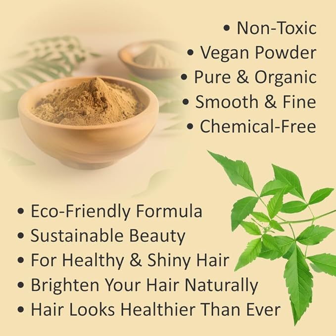 100% Organic Henna Hair Color – Natural, Chemical-Free Hair Dye for Rich, Vibrant Color & Gloss – Grey Coverage, Safe for All Hair Types, Vegan Non-Toxic, Herbal Hair Treatment (DARK BLONDE)